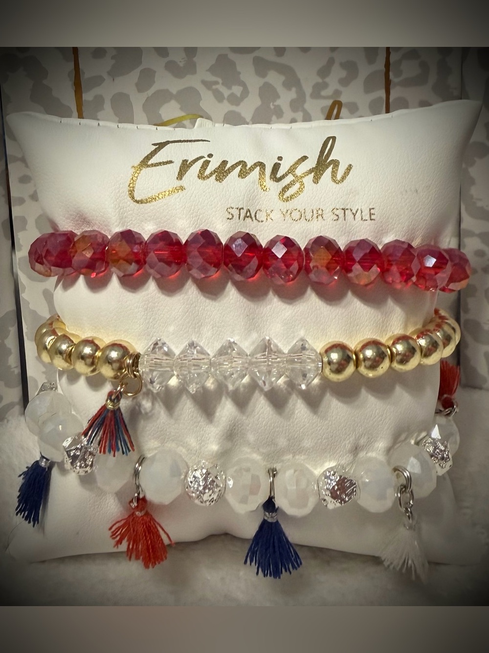 New ERIMISH Bracelets 3 pc Stack - Red, White & Blue